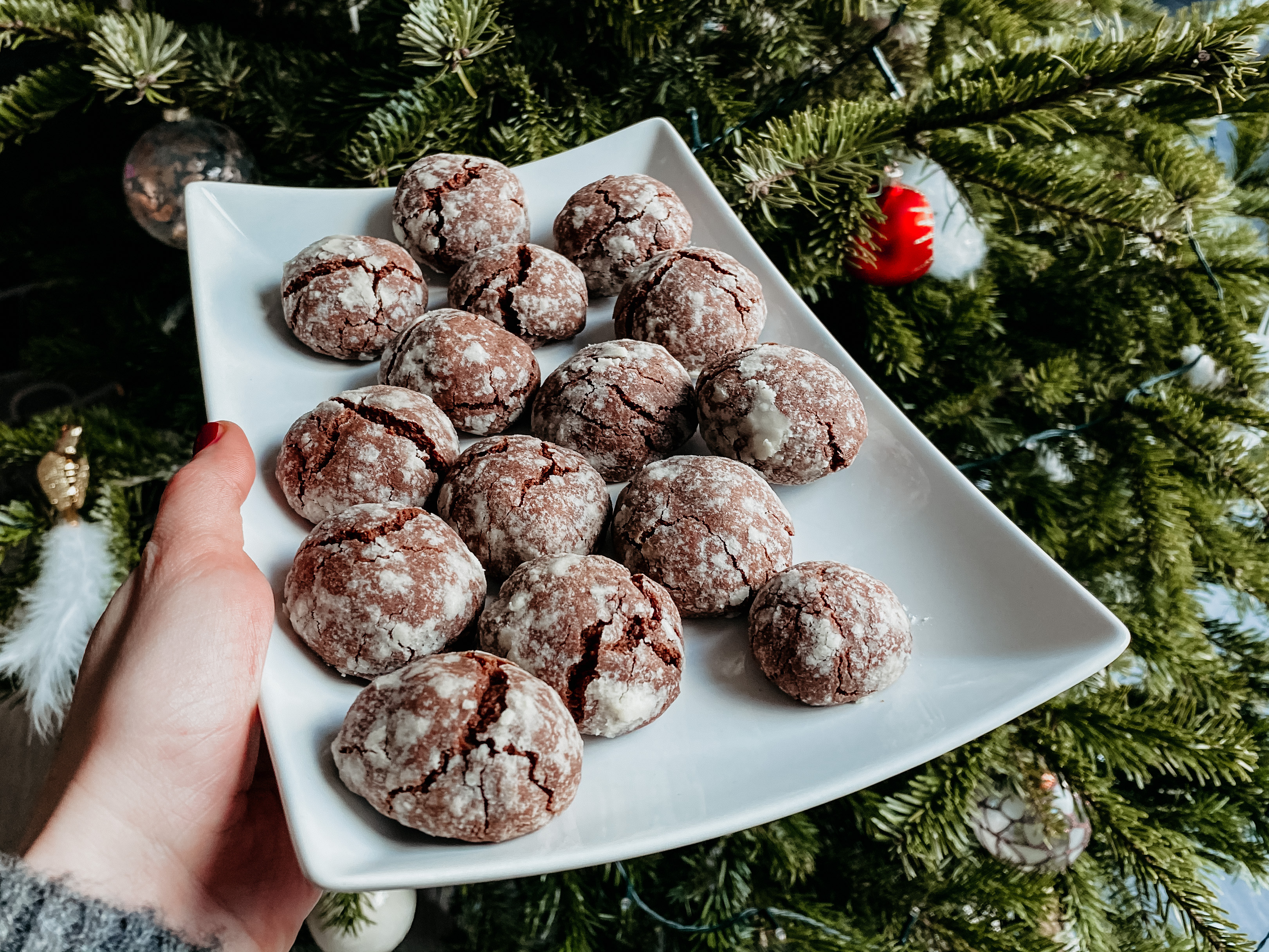 recette biscuits de noël crinkle cookies chocolate